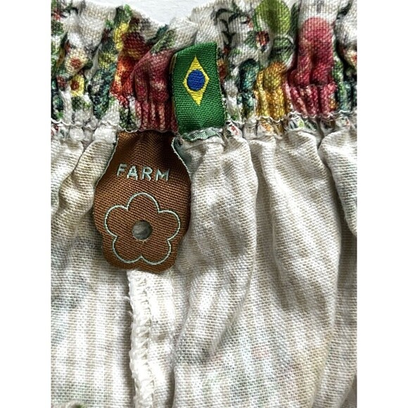 Farm Rio Off Shoulder Romper Size S White Floral Sleeveless 100% Cotton - Picture 6 of 13